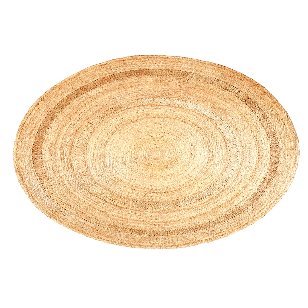 Petunia Round Jute Rug – Frilled Edge Design