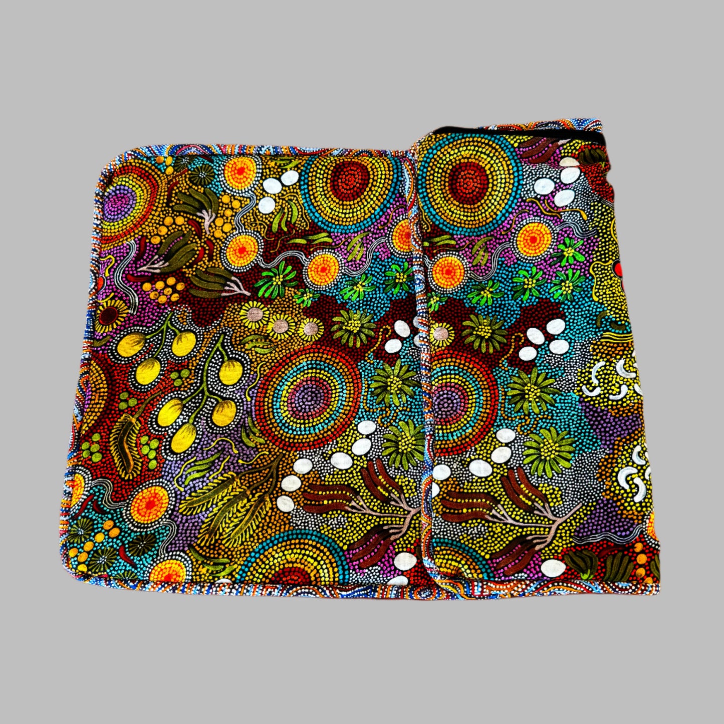 Bespoke Dotted Aboriginal - Themed Throw Pillow by ‘Budgerigar Dreaming’ by Balarinji Julianne Turner Nungarri