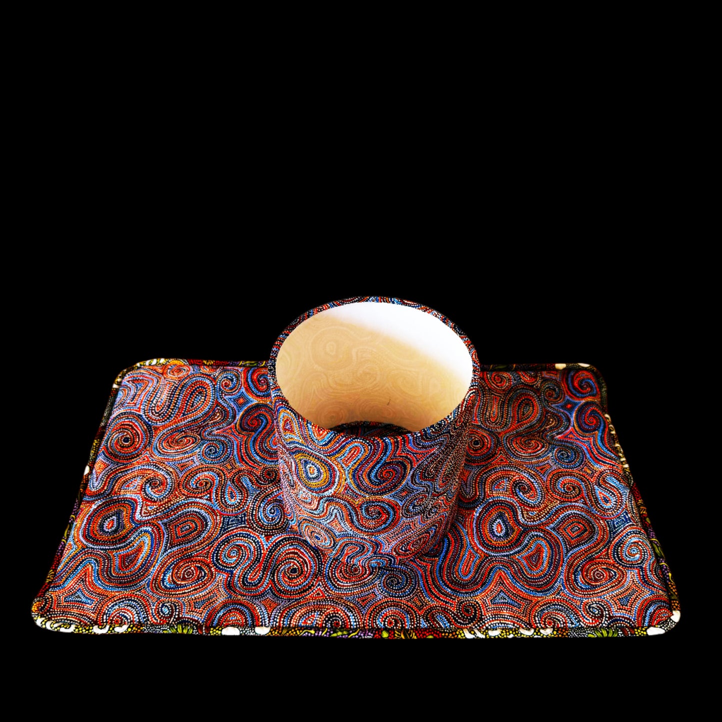 The Aboriginal - Themed Cushion & Lampshade Set Featuring 'Whirlwind Country' by Pauline Napangardi Gallagher