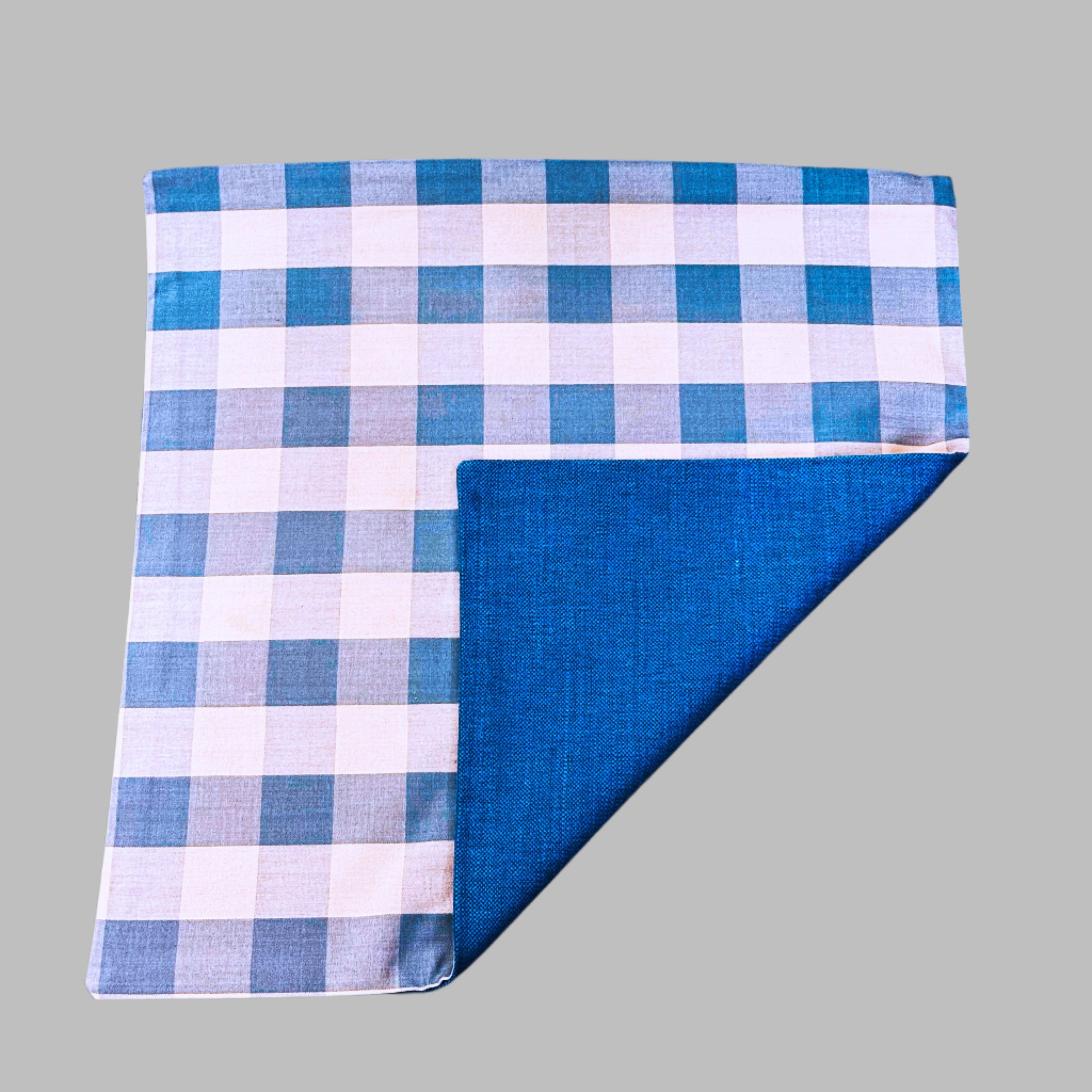 Gingham Blue and white Pillow – Soft Cotton Checkered Cushion