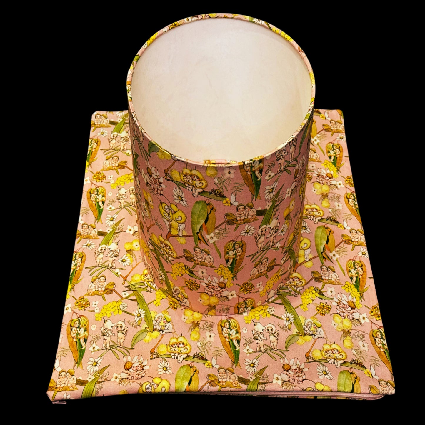 The Pink Gumnut Babies - Themed Pillow Pair & Drum Lampshade Set