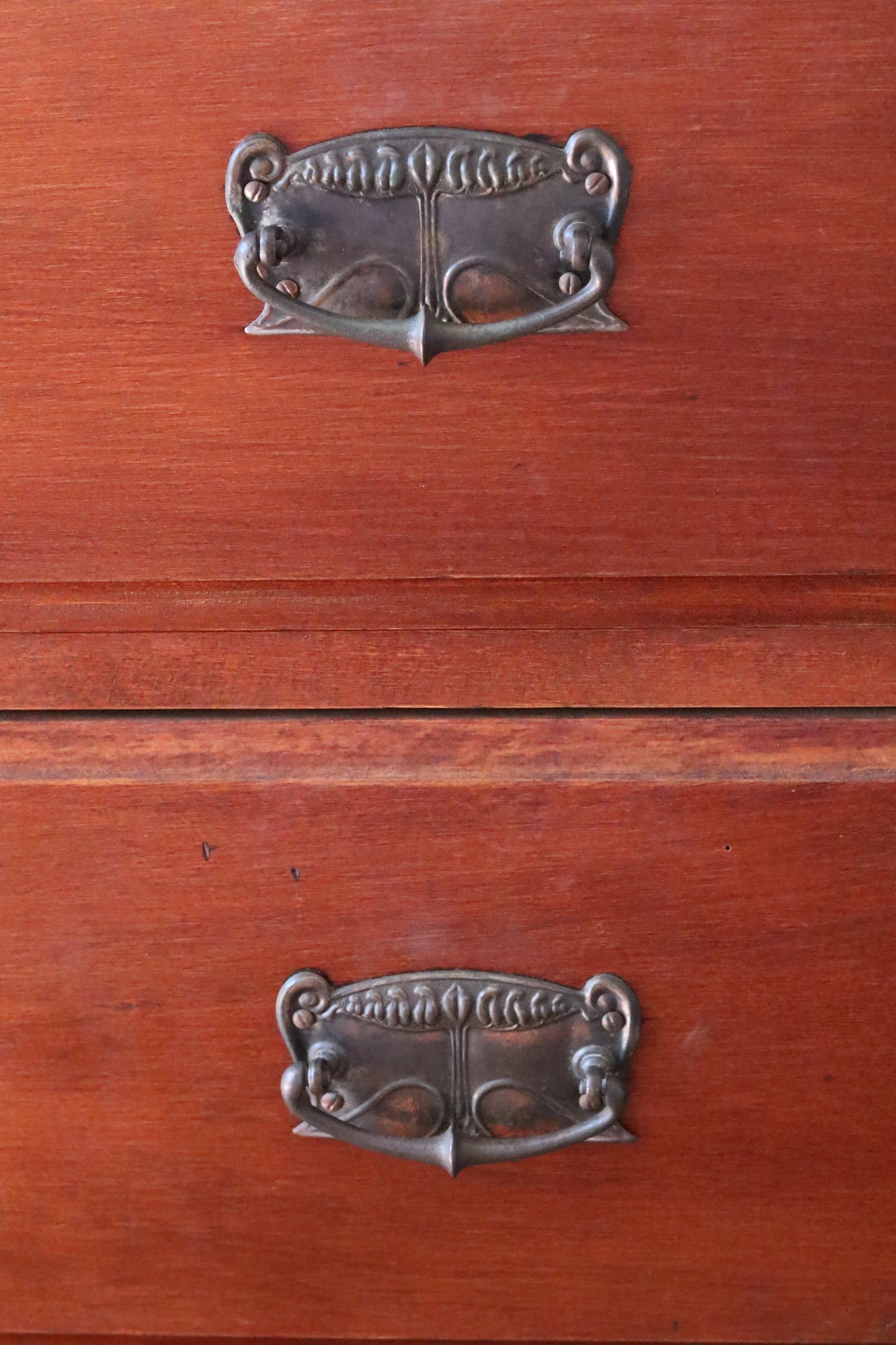 Antique Walnut 3-Drawer Dresser with Mirror