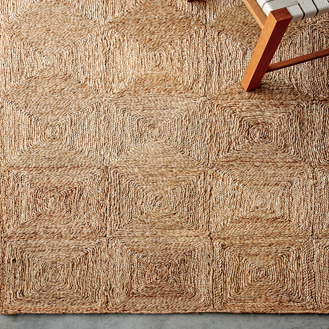 Sequoia Jute Rug – Handcrafted Diamond Motif