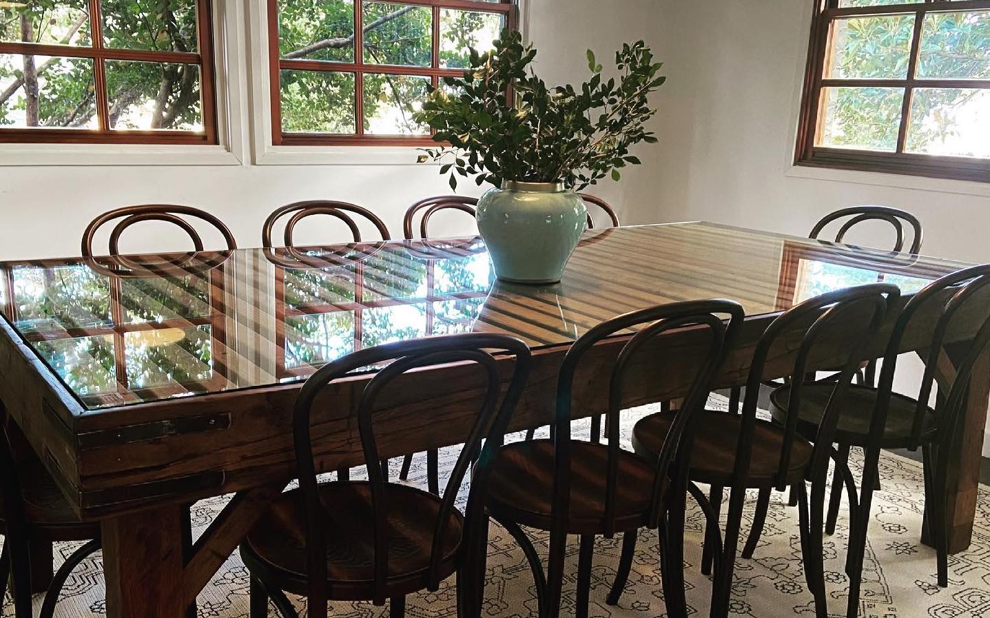 Antique wool classing table with timber restoration completed by Luxe & Humble - Toowoomba furniture restorers