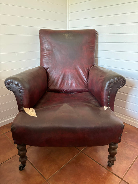 Original Victorian Library chair ready for restoration.