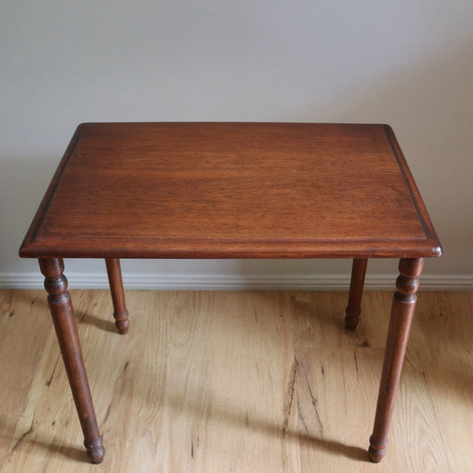 Turned leg timber side table