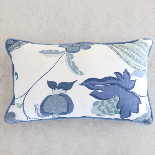 Blue floral 'hampton style' cushion