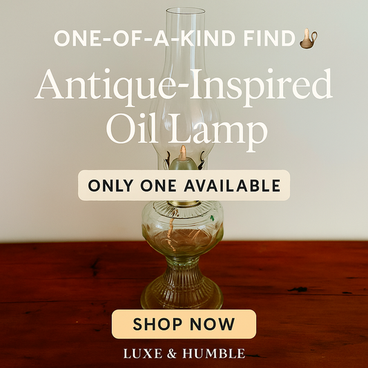 Antique-Inspired Clear Glass Oil Lamp