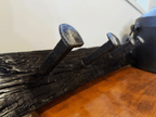 🔥 Stunning RedGum Coat Rack – Rustic Charm with 4 Hooks! 🚂🌿