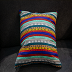 Reversible pillow with bold tribal stripe design in multicolour – Luxe & Humble