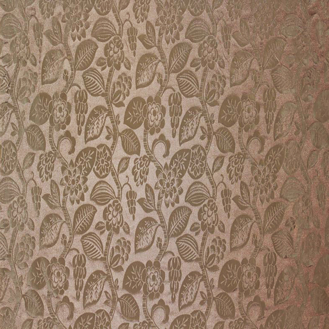 Enviable Fabric in Gold and Sandscape, featuring a floral and vine design, ideal for upholstery and home décor by Luxe & Humble.