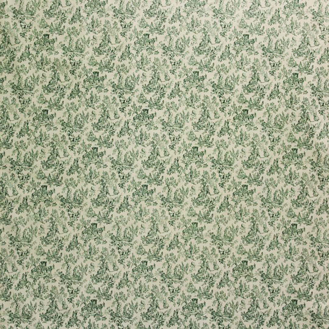 Esa Fabric in Walnut, Porcelain, and Vert, featuring a vintage-inspired pattern, ideal for upholstery and home décor by Luxe & Humble.