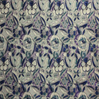 Flower Lily 0203 Slate and Flower Lily 0201 Spring fabrics featuring intricate floral patterns, ideal for upholstery and home décor by Luxe & Humble.