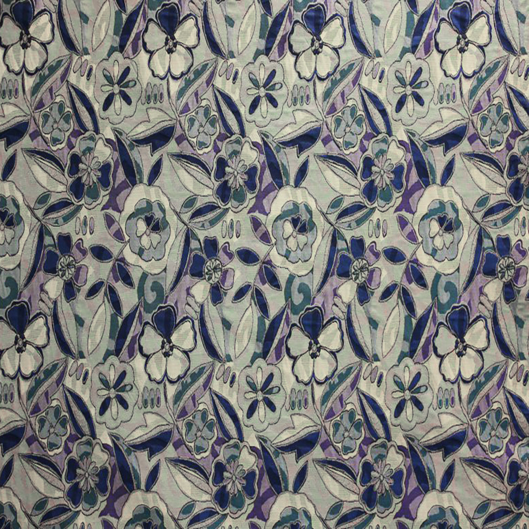 Flower Lily 0203 Slate and Flower Lily 0201 Spring fabrics featuring intricate floral patterns, ideal for upholstery and home décor by Luxe & Humble.