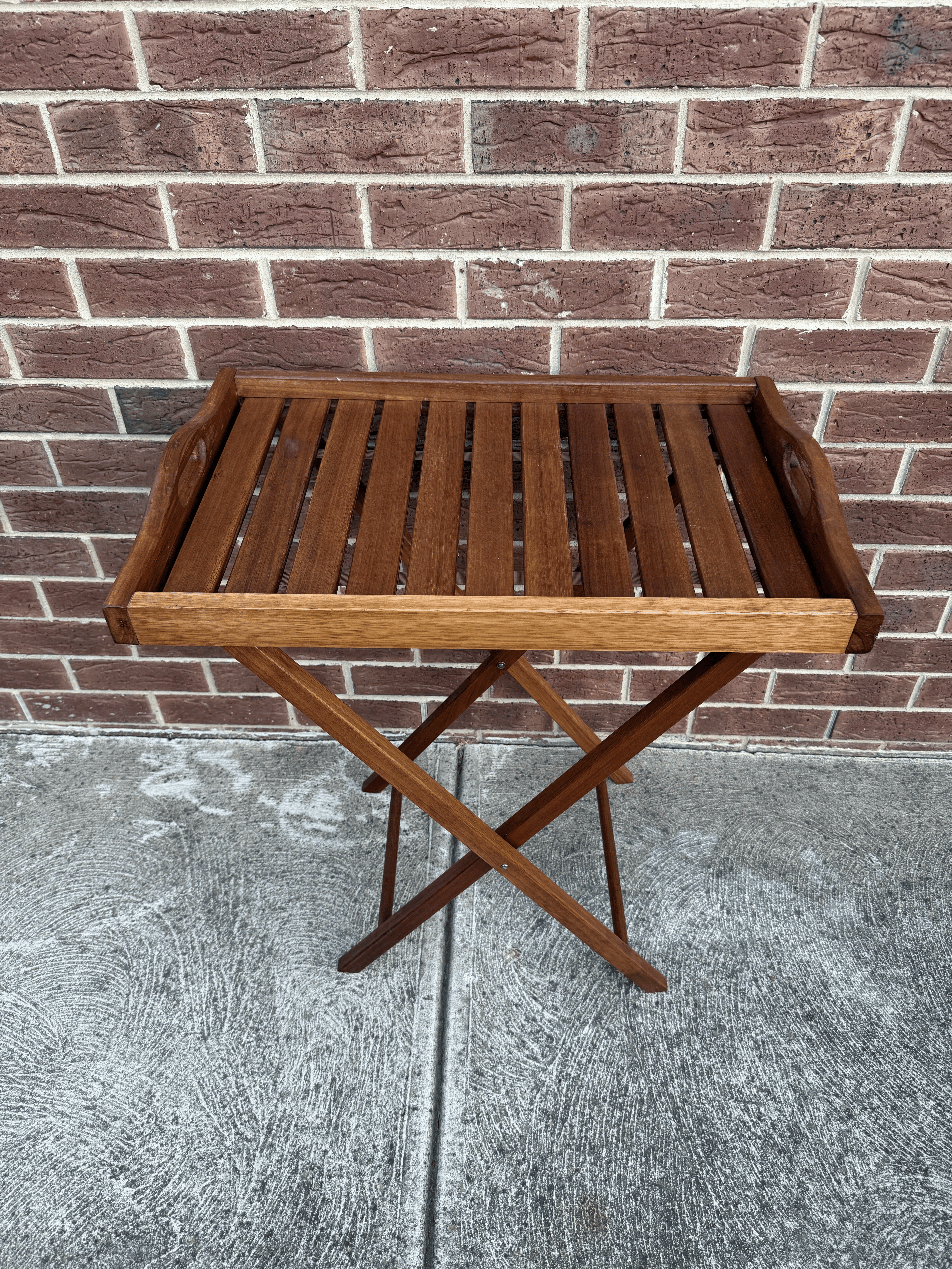 🪵 Vintage Wooden Folding Butler’s Tray Table – Timeless Elegance & Functionality