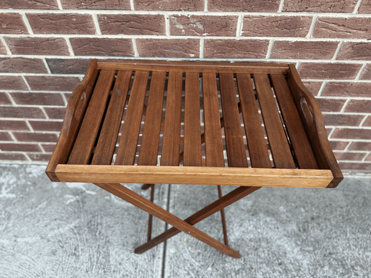 🪵 Vintage Wooden Folding Butler’s Tray Table – Timeless Elegance & Functionality