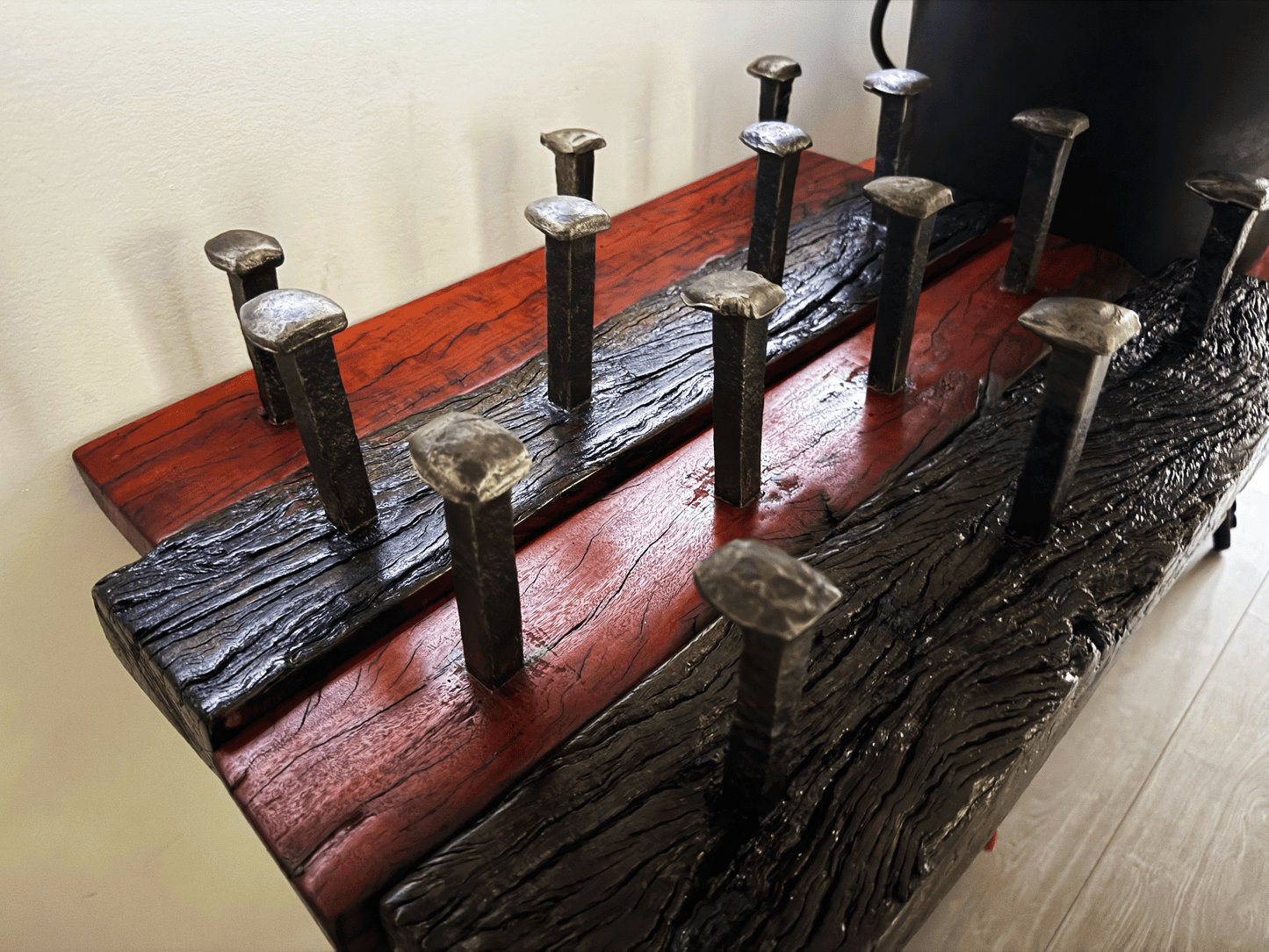 🔥 Stunning RedGum Coat Rack – Rustic Charm with 3 Hooks! 🚂🌿