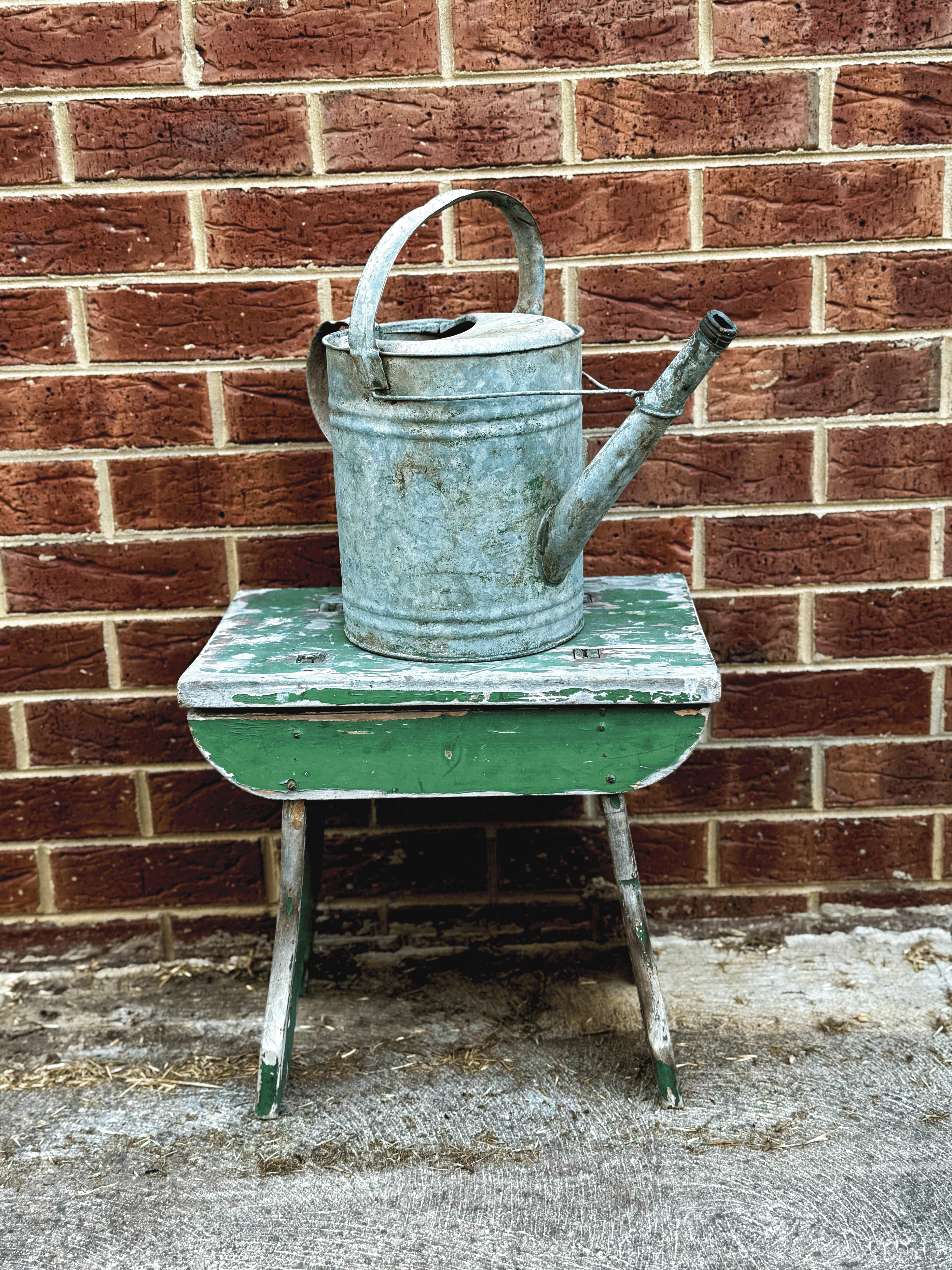 🌿 Vintage Willow Galvanised Watering Can – Rustic Charm 🪴