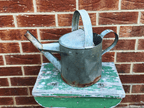 🪴 Antique French Zinc Watering Can – Patina c.1940 🌿