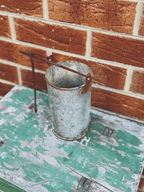 🪣 Antique Galvanised Well Bucket with Hook ✨