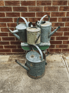🌿 Vintage Willow Galvanised Watering Can – Rustic Charm 🪴