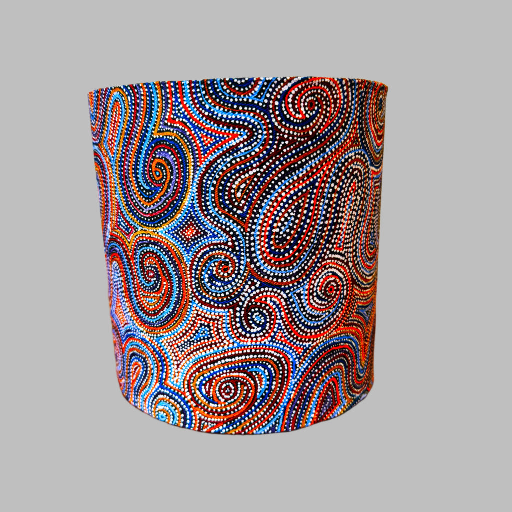 Aboriginal Dotted Mina Mina Dreaming - Drum Lampshade & Base