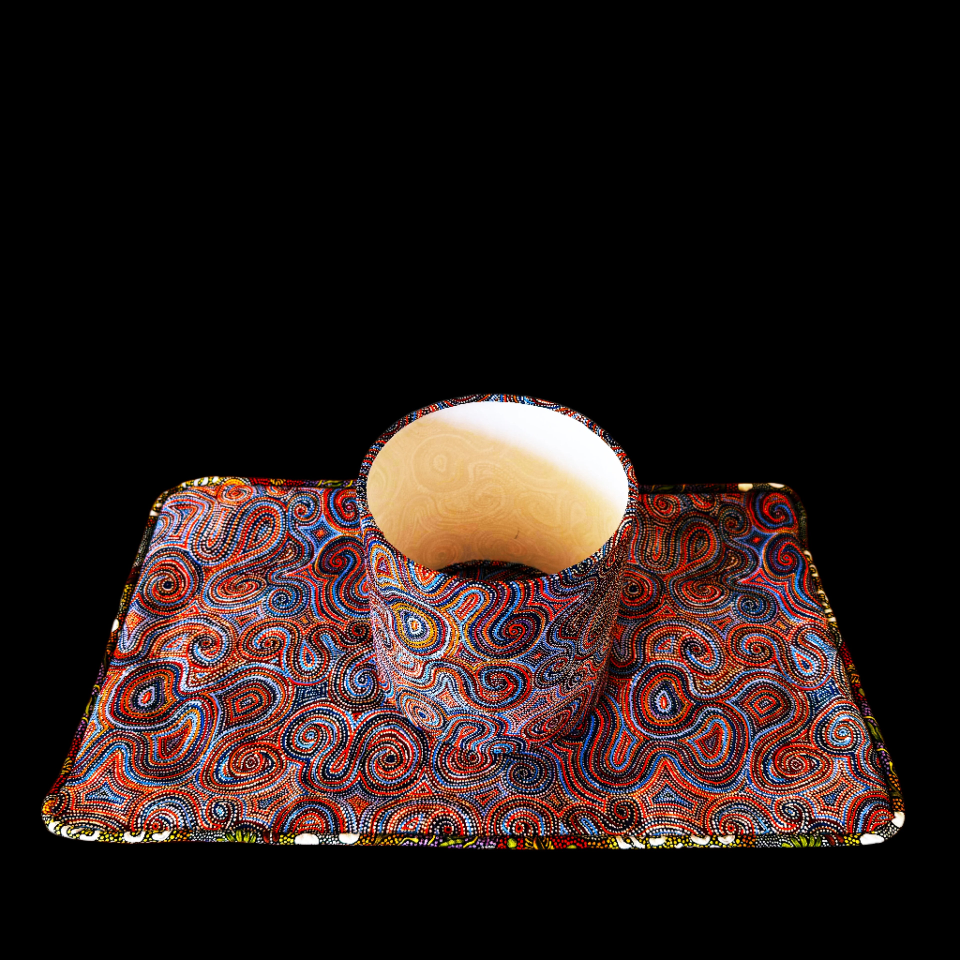 Cushion & Lampshade Set Featuring 'Whirlwind Country' by Pauline Napangardi Gallagher