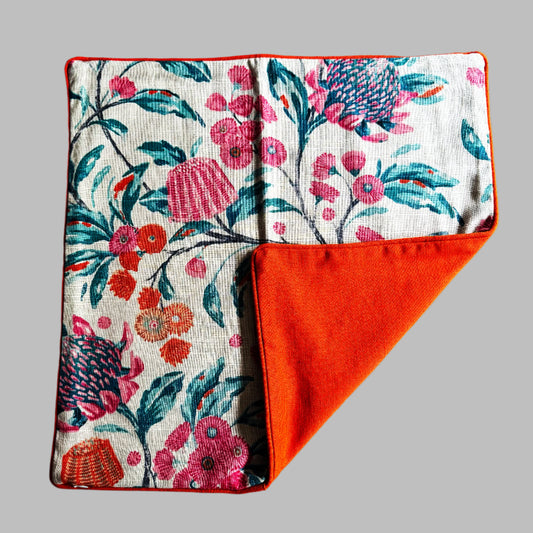 Bespoke Scatter Cushion with Pink & Orange Floral