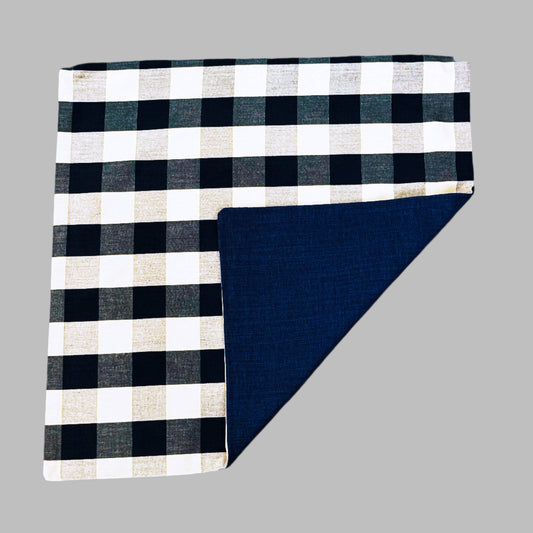 Navy Gingham Bespoke Scatter Cushion
