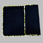 Bespoke Oblong Scatter Cushion in Denim with 'Iconic Leopard' Green piping