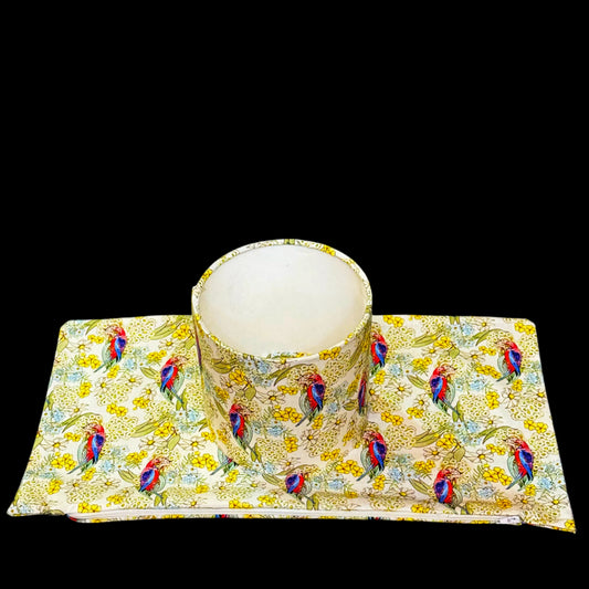 Bespoke Australian Native Bird and Floral Cushion and Lampshade Set