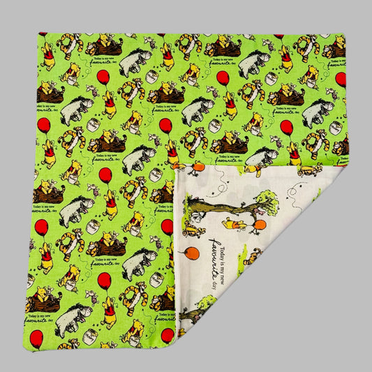 🌿 “Today Is My New Favourite Day” – Reversible Winnie the Pooh Cushion 🧸🎈