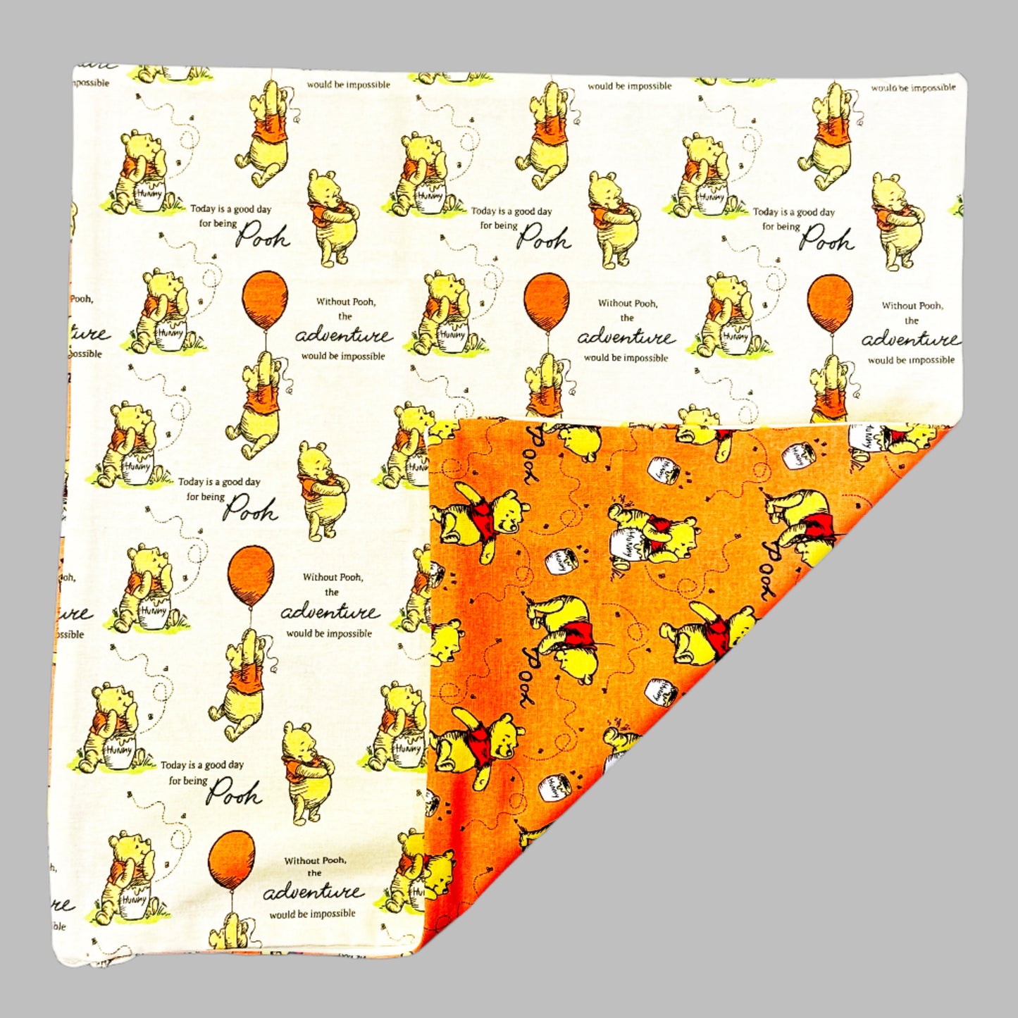 🍯 Winnie the Pooh – “Adventure Awaits” Reversible Cushion