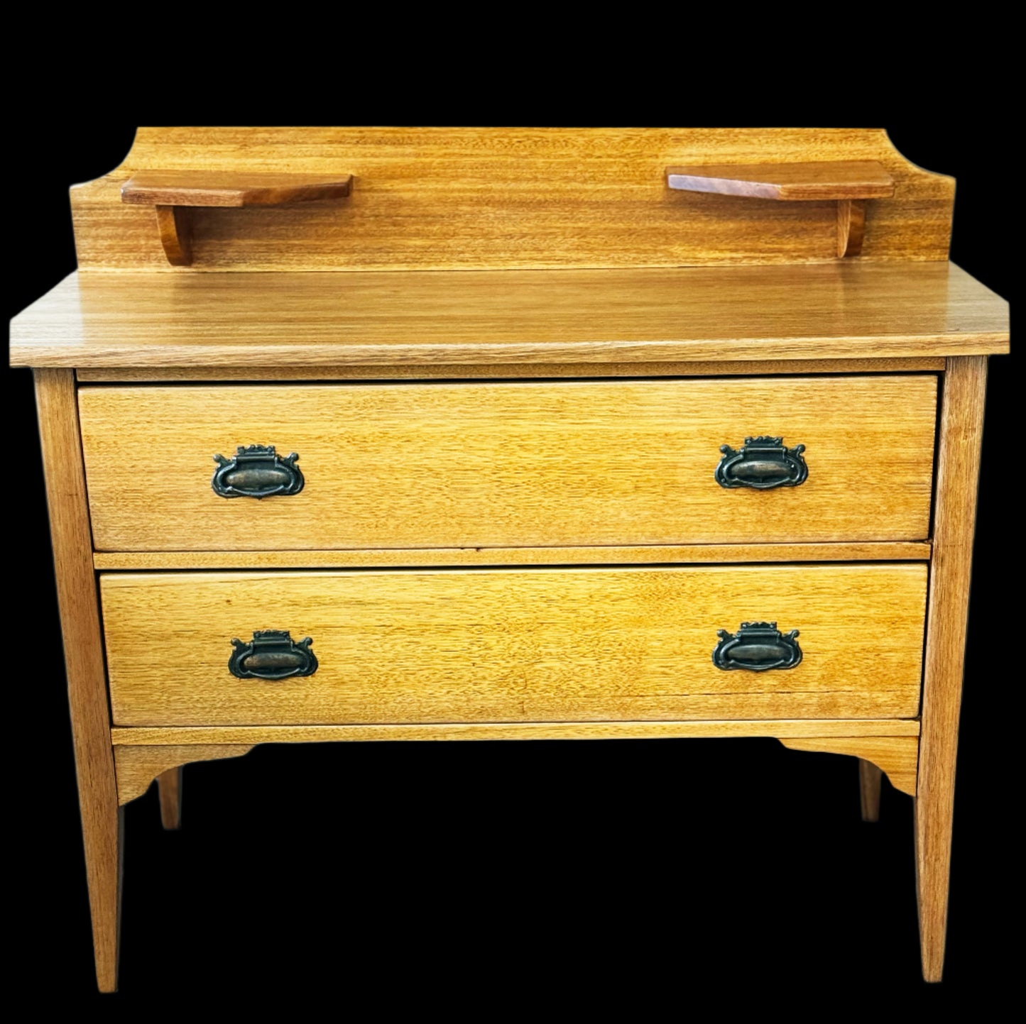 🪞 Antique Oak Dresser with Adjustable Mirror & Brass Handles 🌿