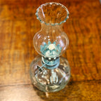 Vintage Glass Oil Lamp – Elegant Charm in Crystal Clear