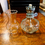 Vintage Glass Oil Lamp – Elegant Charm in Crystal Clear