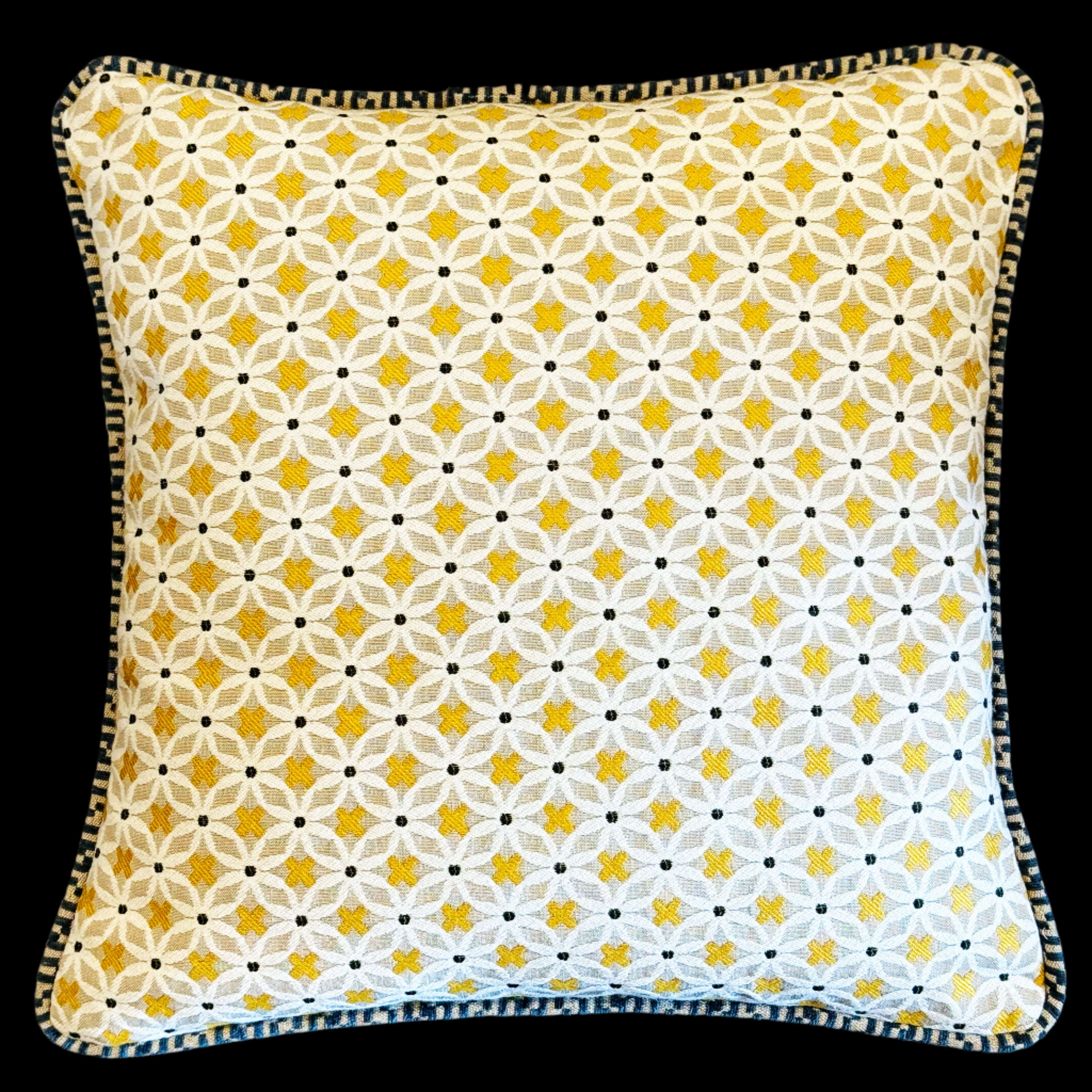 🌼 Golden Bloom Trio – Handcrafted Lampshade & Pillow Set ✨