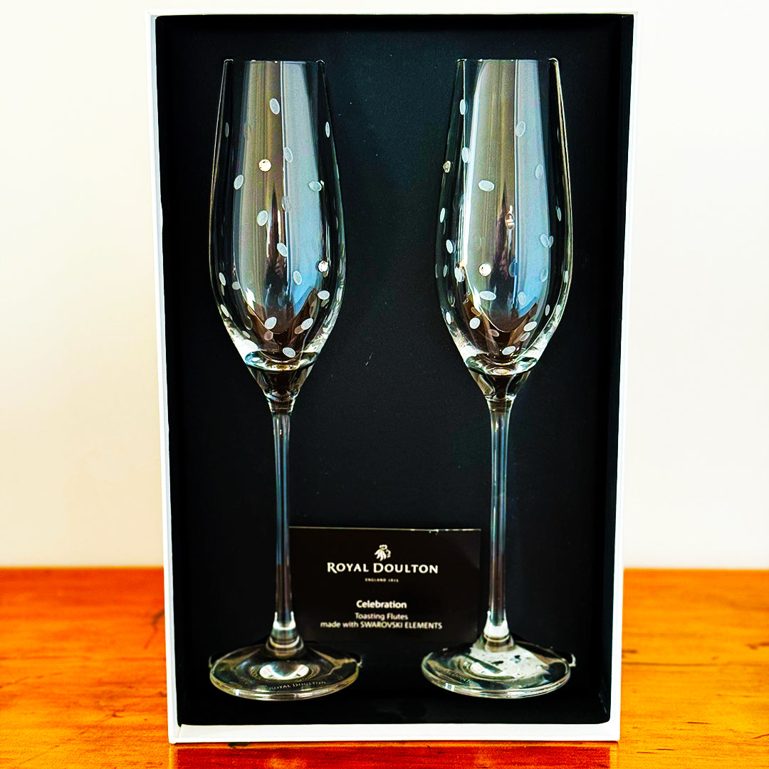 Royal Doulton Celebration Toasting Flutes with Swarovski® Elements – Set of 2