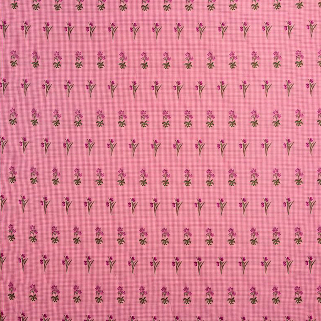 Irresistible Berry fabric featuring a pink floral pattern on a soft pink background, ideal for cushions and drapery by Luxe and Humble.