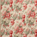 Floral pattern with red and pink flowers on a beige background