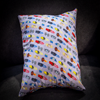 Lightning McQueen Cushion Blue and Red. Reversible. Perfect for a boys bedroom.