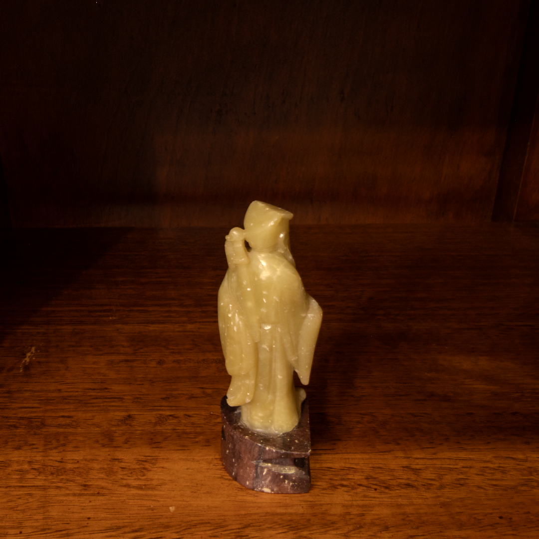 Soapstone Chinese Man Carving - Back