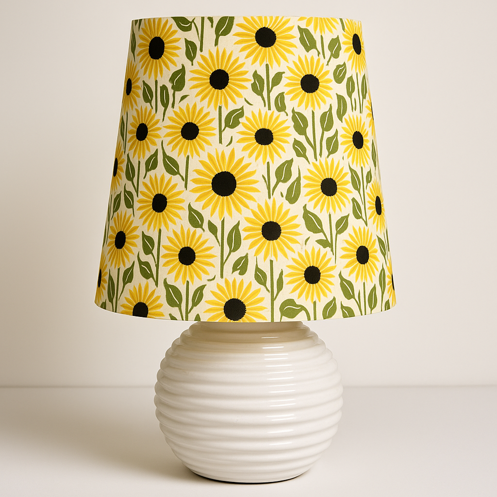 Sunflower Patterned Lampshade & Ceramic Base