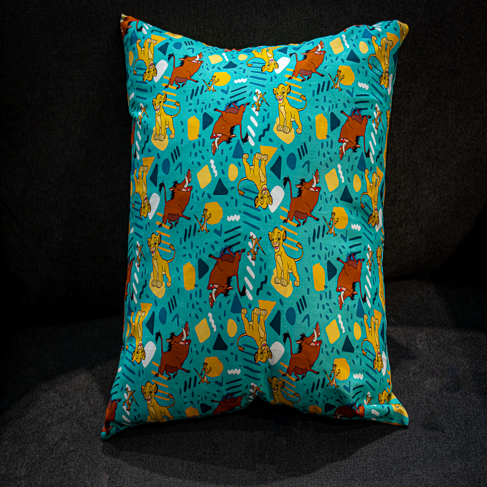 Teal Lion King Pillow Featuring Timon, Pumba & Simba