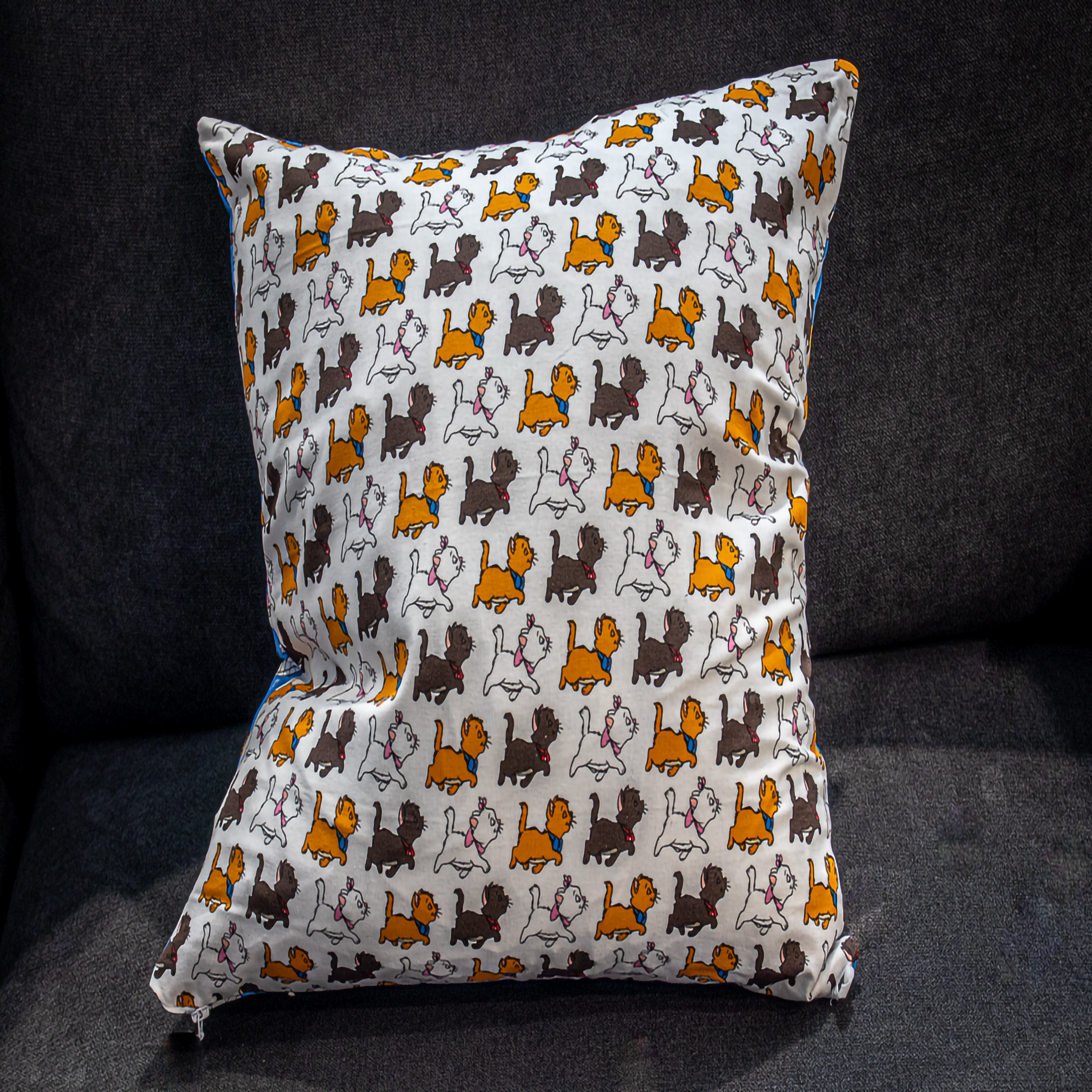 Disney Aristocats pillow cover featuring Marie and other characters from the movie, bringing Disney magic and charm to your décor. Reversible 