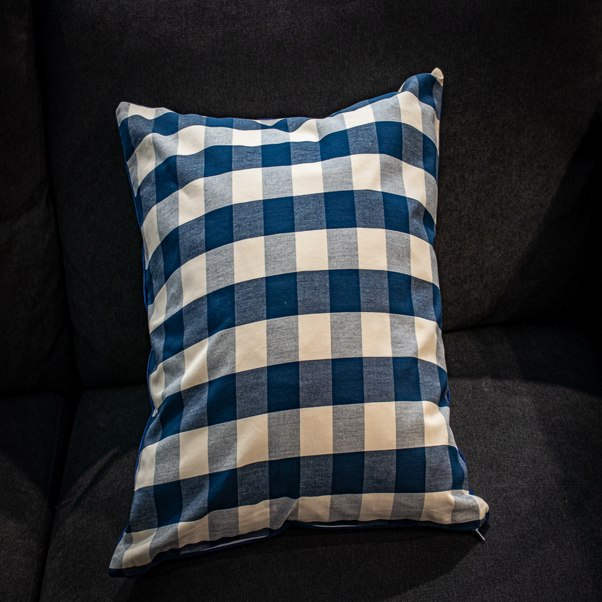Luxe & Humble Bespoke Navy Gingham Bespoke Scatter Cushion 50 × 50 cm - Premium Homewares Melbourne