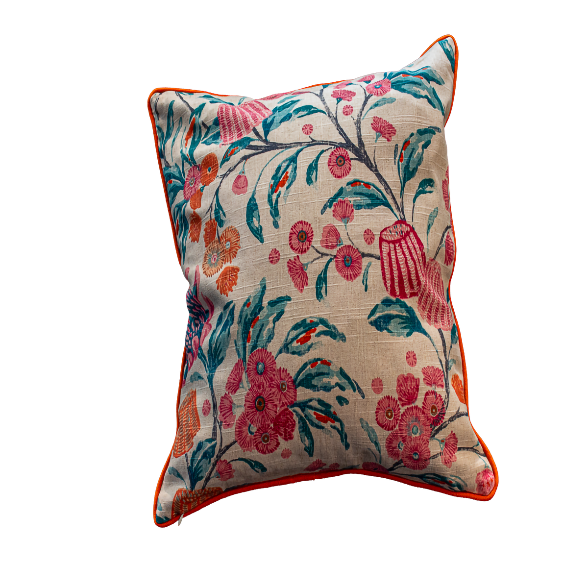 Luxe & Humble Bespoke Scatter Botanical Elegance Pillow with Bold Floral Motif and Contrast Piping 50 × 50 cm - Premium Homewares Melbourne