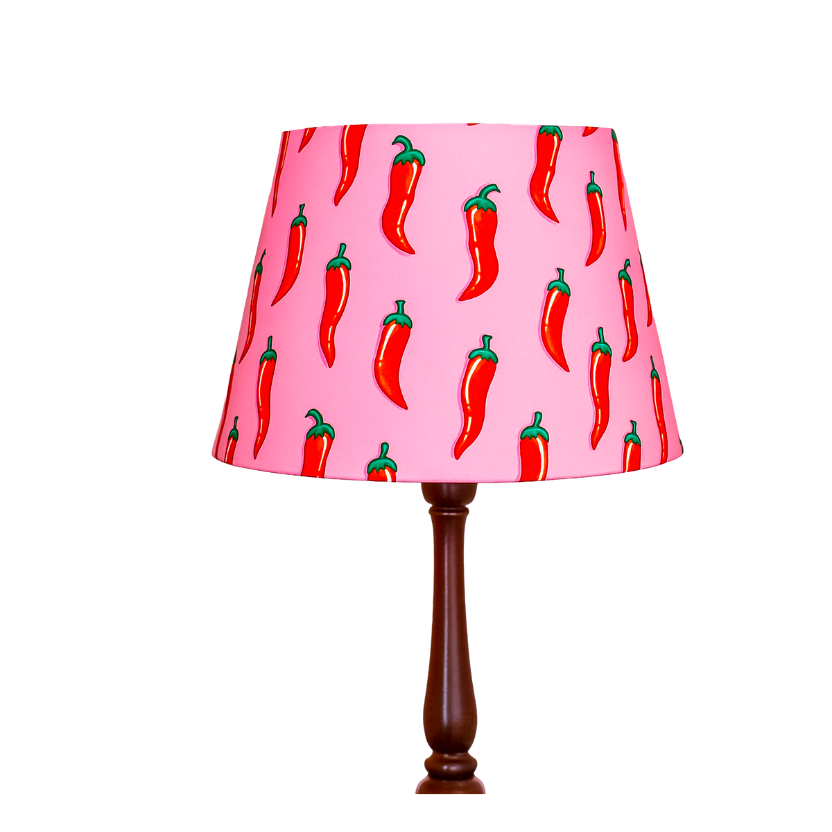 Luxe & Humble Chili Pepper Print on Pink 25 × 35 cm - Premium Homewares Melbourne; styled view, lamp base not included