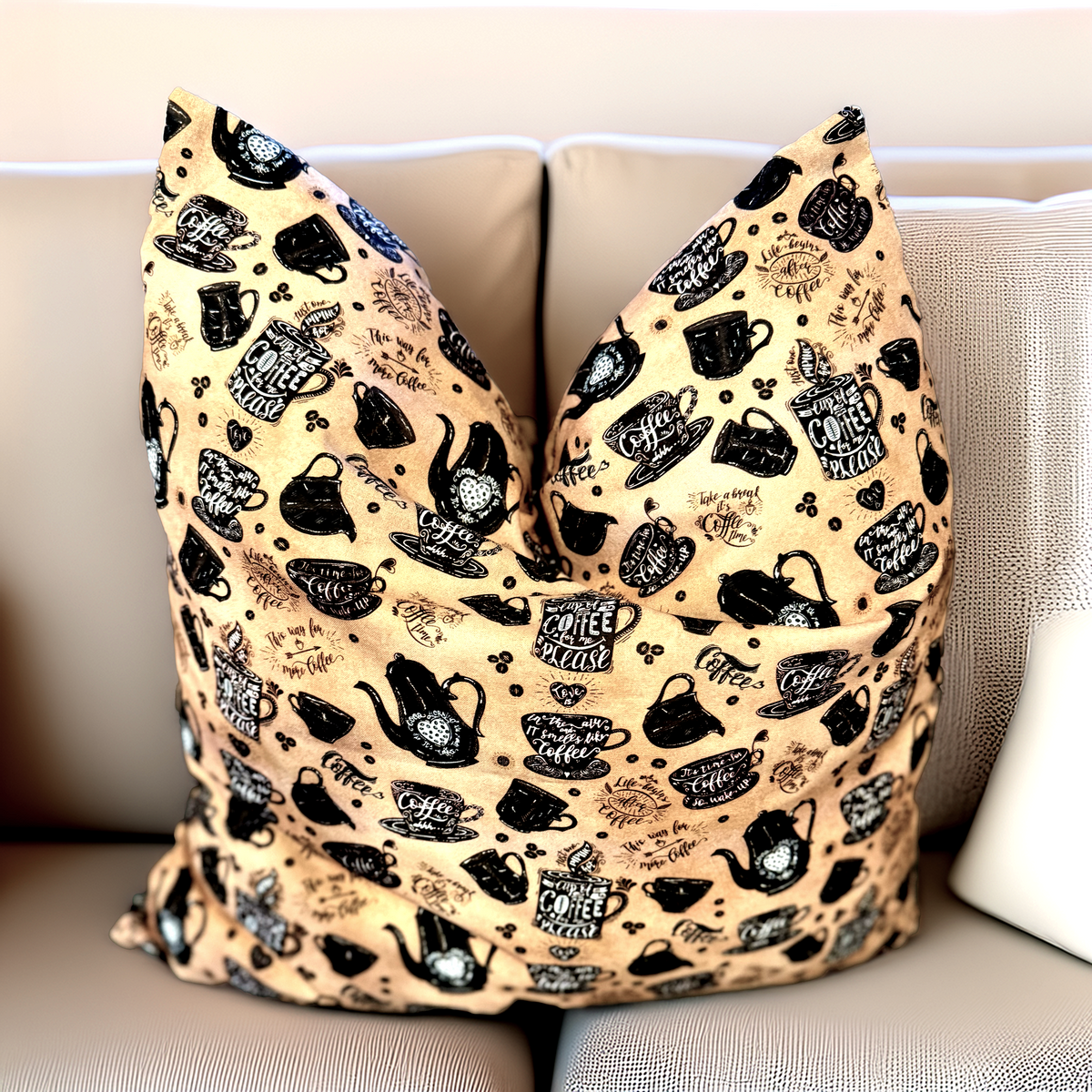 Luxe & Humble Coffee Please -Cushion (50 × 50 cm) - Premium Homewares Melbourne