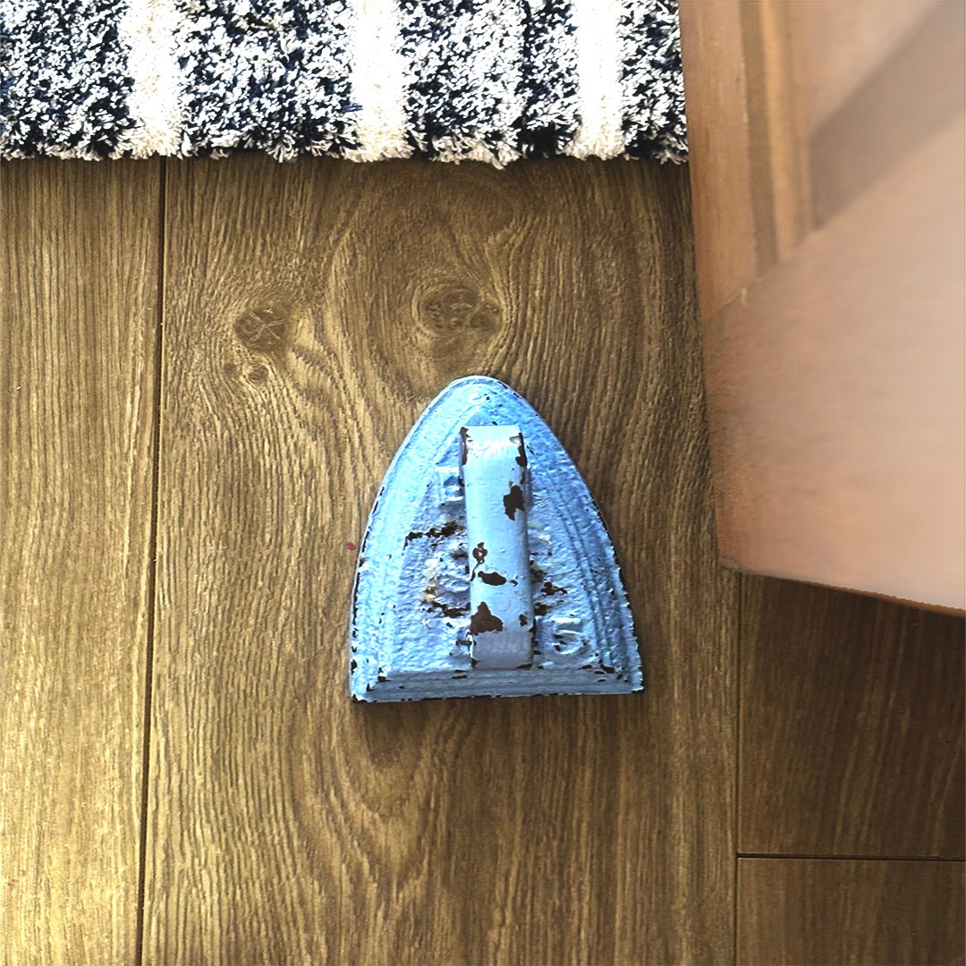 Luxe & Humble Victorian Sad Iron - Blue with green felt iron - Premium Homewares Melbourne; gallery view 2